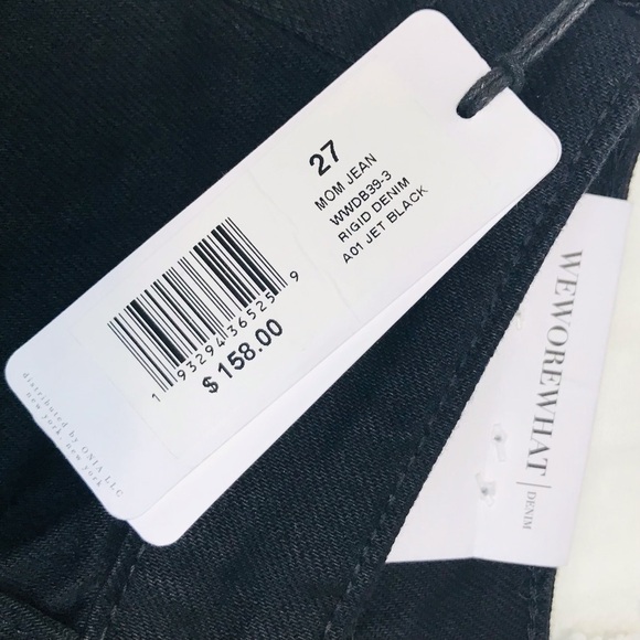New! WeWoreWhat High Rise Straight Leg Rigid Cotton Mom Jean - Picture 12 of 13